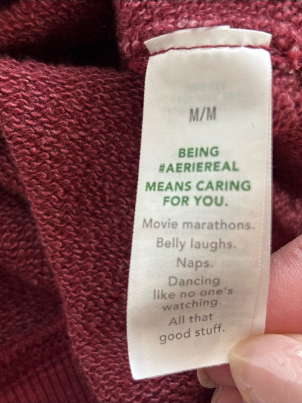 Aerie Oversized Crewneck Sweatshirt Size M Burgundy - Picture 6 of 14